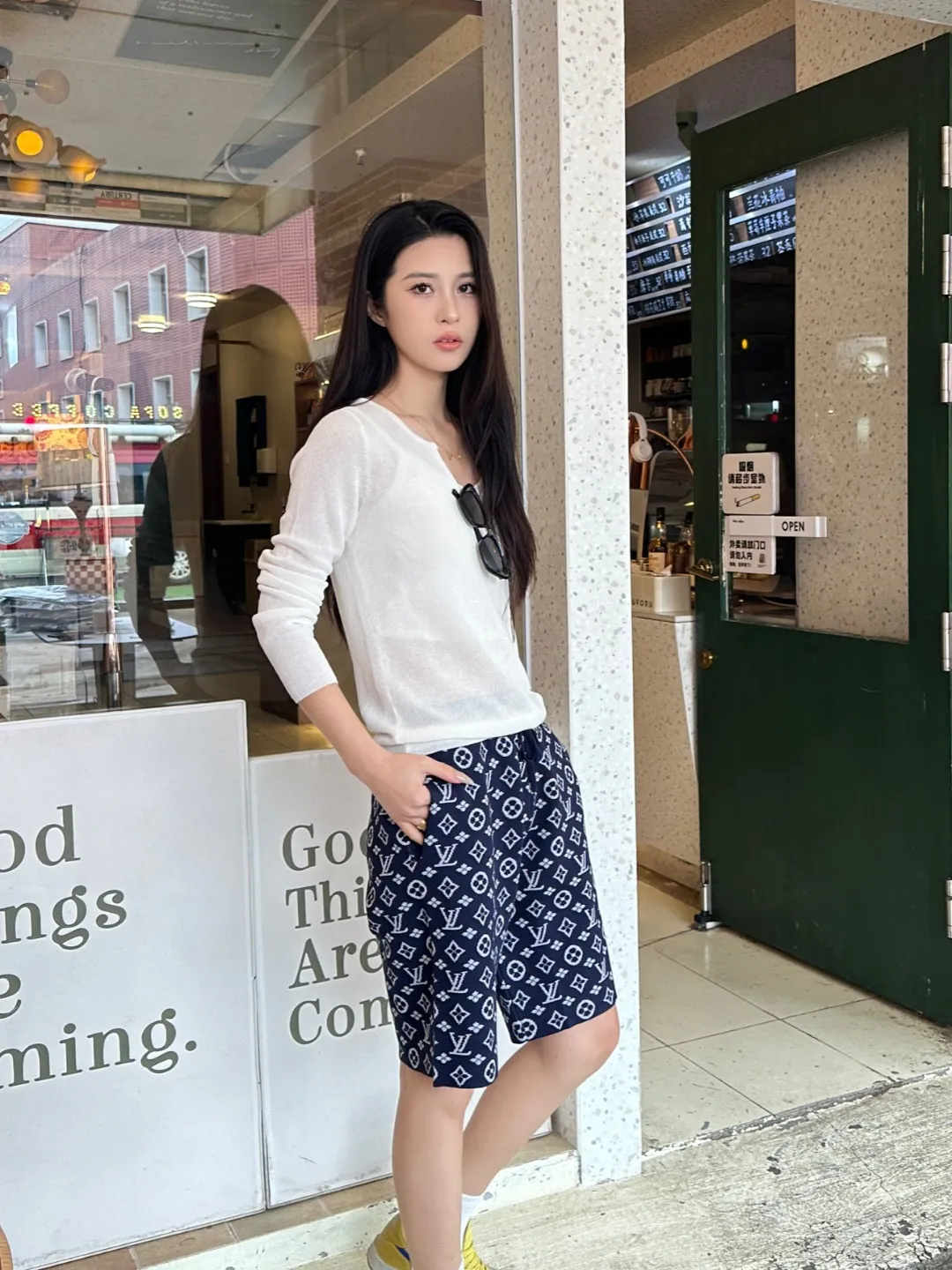 Louis Vuitton/Louis Vuitton full-frame old flower jacquard knitted shorts